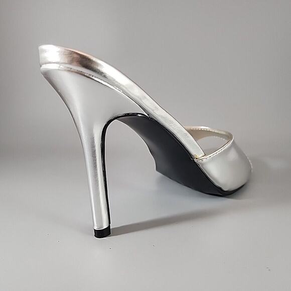 Pleaser Women's Silver Classique-01 Sandal - 4" Pump - Size 7M - Picture 7 of 10